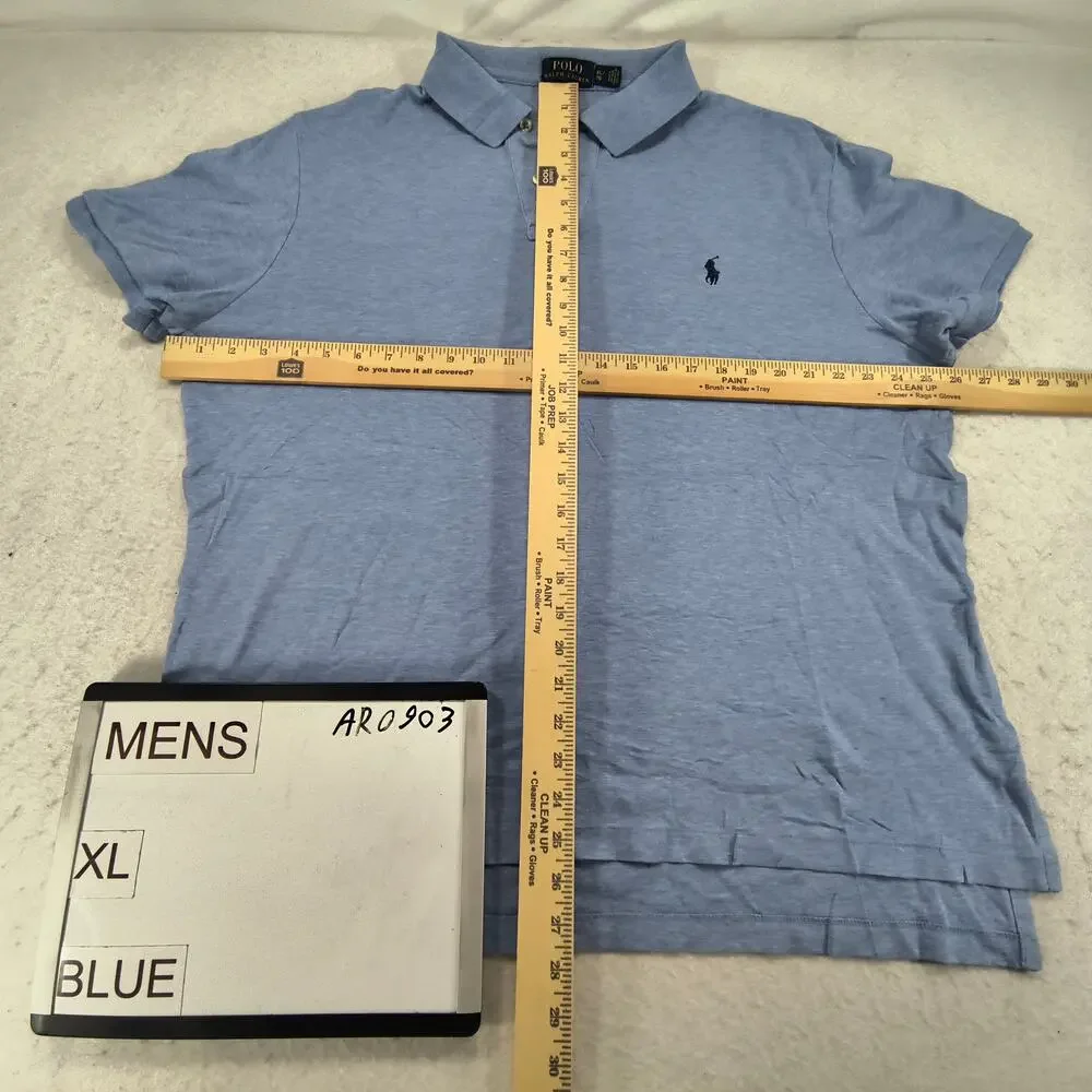 Polo Ralph Lauren Short Sleeve Collared Polo Shirt Mens Size Extra Large XL Blue